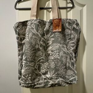 NWT Floral Gray Tote Bag. Beaded by hand.